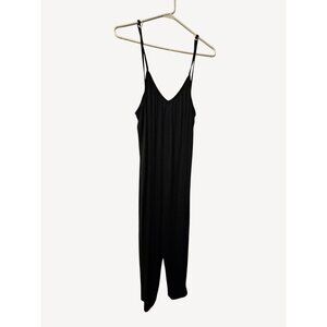 Calia Womens Black Sleeveless Jumpsuit With Adjustable Straps & V-Neckline Size